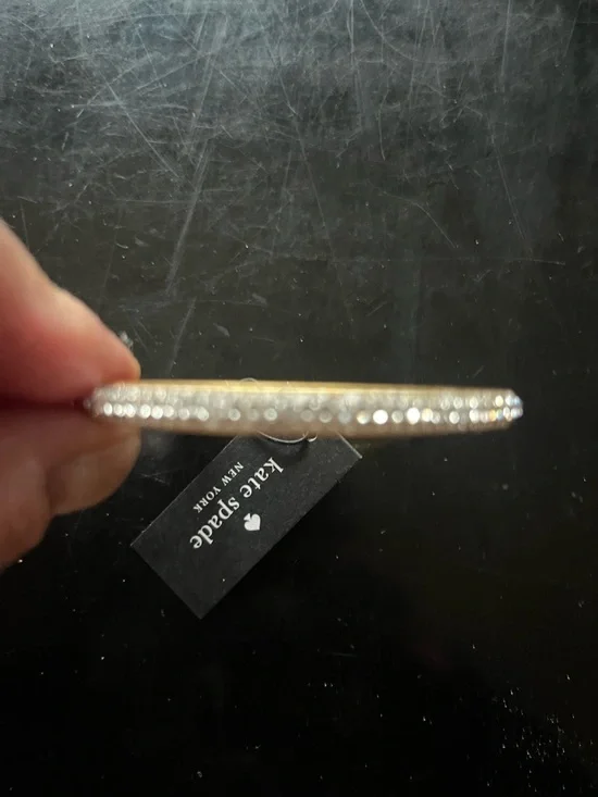 kate spade Gold and Clear Crystal Pavé Bangle Bracelet - Picture 2 of 4